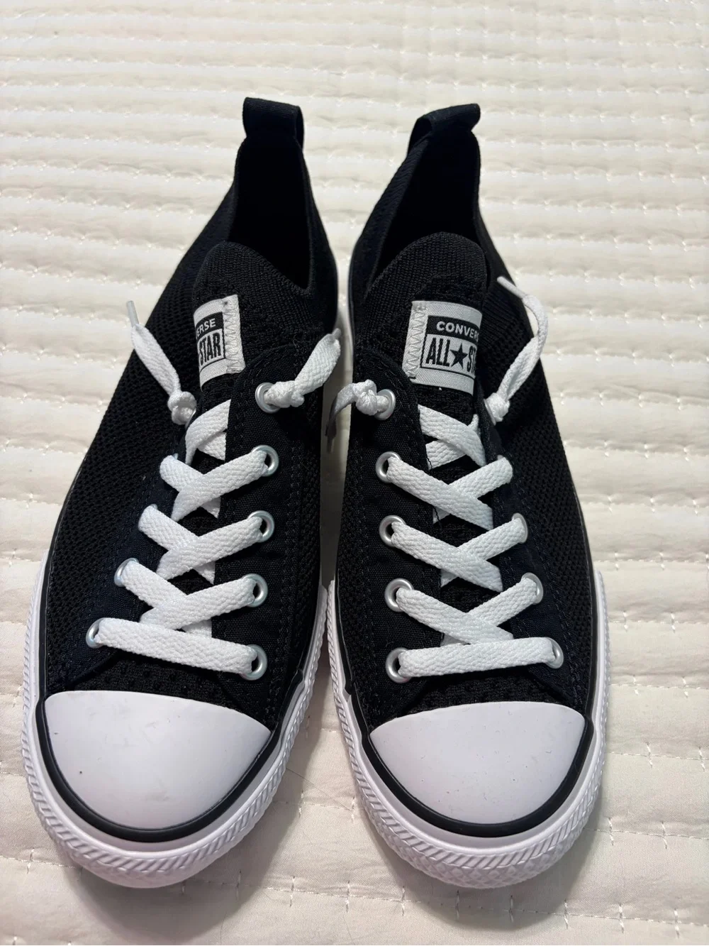 Girls Converse All Star Black Low-Top Sneakers with White Accents